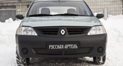819 р. Зимняя заглушка решетки переднего бампера РА Renault Logan 1 дорестайлинг (2004-2010)  с доставкой в г. Пермь. Увеличить фотографию 2