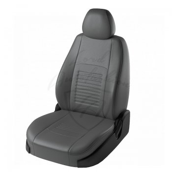 Чехлы для сидений Lord Autofashion Турин (экокожа) Renault Logan 1 рестайлинг (2010-2016) (Серый, вставка Серая)
