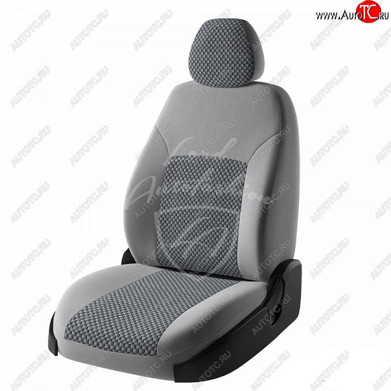 5 949 р. Чехлы для сидений Lord Autofashion Дублин (жаккард)  Renault Logan  1 (2004-2016) дорестайлинг, рестайлинг (Серый, вставка Стежок серый)  с доставкой в г. Пермь