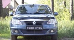 1 999 р. Защитная сетка решетки переднего бампера РА  Renault Logan  1 (2010-2016) рестайлинг  с доставкой в г. Пермь. Увеличить фотографию 3