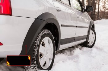 2 749 р. Расширитель арки RA (вылет 10 мм, задний правый)  Renault Logan  1 (2010-2016) рестайлинг (Поверхность глянец (под покраску), Неокрашенный)  с доставкой в г. Пермь. Увеличить фотографию 2