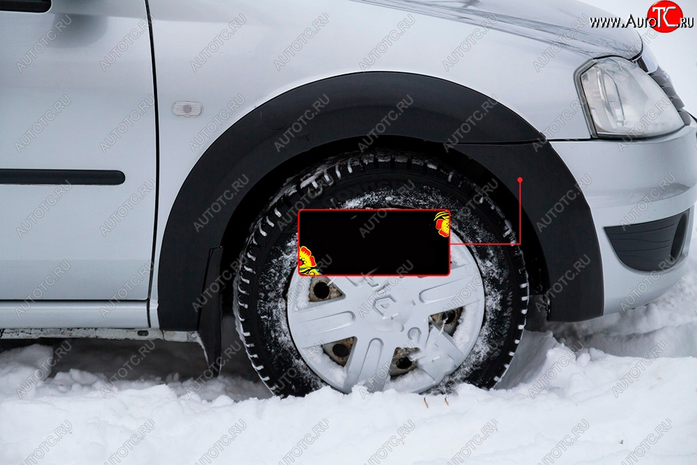 3 099 р. Расширитель арки RA (вылет 10 мм, передний правый) Renault Logan 1 рестайлинг (2010-2016) (Поверхность глянец под покраску, Неокрашенный)  с доставкой в г. Пермь