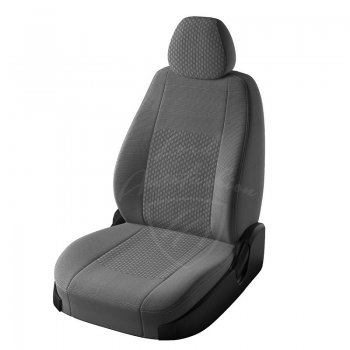 Чехлы для сидений (3 Г-образных подголовника) Lord Autofashion Турин (жаккард) Renault Logan  2 - Sandero  (B8) (Серый Норд, вставка Люкс-94)