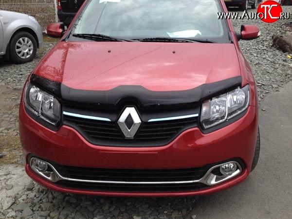 3 299 р. Дефлектор капота NovLine Renault Logan 2 дорестайлинг (2014-2018)  с доставкой в г. Пермь