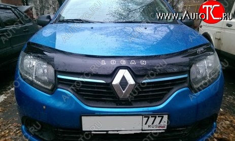 999 р. Дефлектор капота Russtal Renault Logan 2 дорестайлинг (2014-2018)  с доставкой в г. Пермь