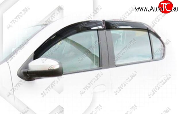 2 099 р. Дефлектора окон CA-Plastiс Renault Logan 2 дорестайлинг (2014-2018) (Classic полупрозрачный, Без хром.молдинга)  с доставкой в г. Пермь