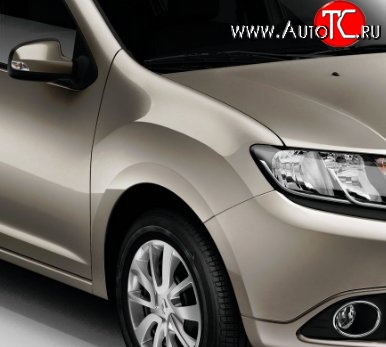 6 949 р. Переднее правое крыло (без отв. под повторитель) Стандартное Renault Logan 2 дорестайлинг (2014-2018) (Окрашенное)  с доставкой в г. Пермь
