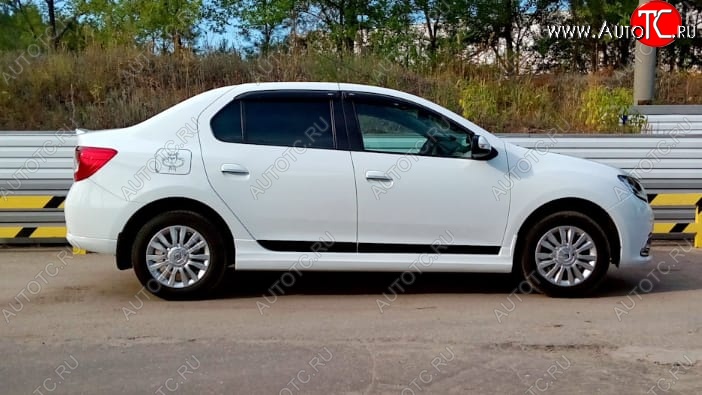 5 349 р. Пороги накладки пластиковые CT (с внутренним усилителем)  Renault Logan  2 (2014-2025) дорестайлинг, рестайлинг (Неокрашенные)  с доставкой в г. Пермь