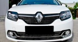 539 р. Реснички на фары RA Renault Logan 2 дорестайлинг (2014-2018) (Неокрашенные)  с доставкой в г. Пермь. Увеличить фотографию 3