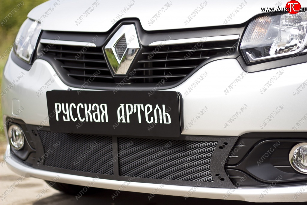 2 169 р. Защитная сетка в нижнюю часть бампера RA Renault Logan 2 дорестайлинг (2014-2018)  с доставкой в г. Пермь