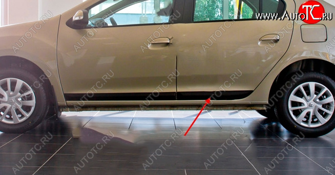 699 р. Молдинг двери RA (задний левый) Renault Logan Stepway (2018-2025) (Поверхность глянец под окраску)  с доставкой в г. Пермь