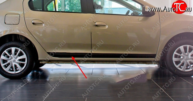 699 р. Молдинг двери RA (задний правый) Renault Logan Stepway (2018-2025) (Поверхность шагрень)  с доставкой в г. Пермь