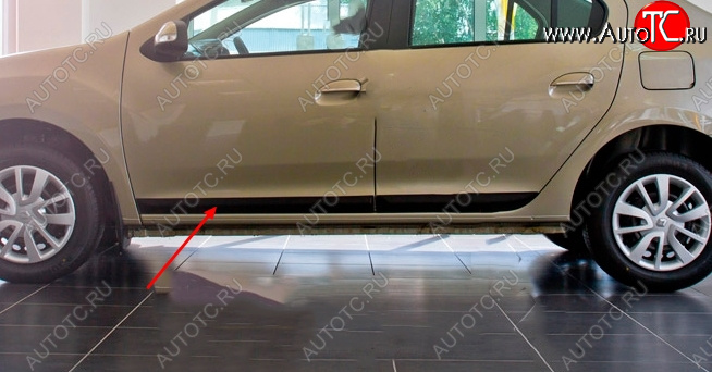 1 059 р. Молдинг двери RA (передний левый) Renault Logan Stepway (2018-2025) (Поверхность шагрень)  с доставкой в г. Пермь