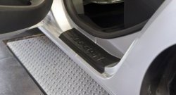 1 529 р. Накладки на порожки автомобиля RA Renault Logan 2 дорестайлинг (2014-2018) (Комплект (4 шт.))  с доставкой в г. Пермь. Увеличить фотографию 2
