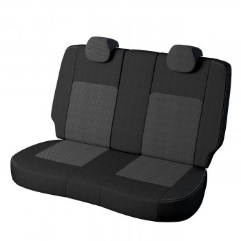 8 249 р. Чехлы для сидений Lord Autofashion Турин (экокожа, жаккард)  Renault Logan  2 (2014-2018) дорестайлинг (Чёрный, вставка жаккард Тома серый)  с доставкой в г. Пермь. Увеличить фотографию 2