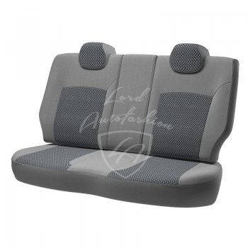 5 399 р. Чехлы для сидений Lord Autofashion Дублин (жаккард, раздельная спинка) Renault Logan 2 дорестайлинг (2014-2018) (Серый, вставка Стежок Серый)  с доставкой в г. Пермь. Увеличить фотографию 2