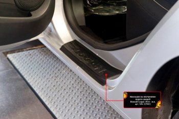 Накладки порожков салона RA Renault Logan 2 дорестайлинг (2014-2018) (Задние)