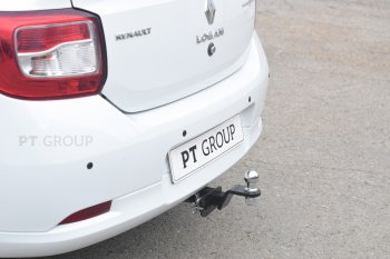 11 589 р. Фаркоп PT GROUP /съемный квадрат/ RENAULT Logan 2012-/ Logan Stepway 2018- Renault Logan 2 дорестайлинг (2014-2018)  с доставкой в г. Пермь. Увеличить фотографию 2
