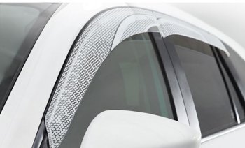 Дефлектор капота CA-Plastiс exclusive Renault Sandero  (BS) (2009-2014) (Серия Art белая, Без хром.молдинга)
