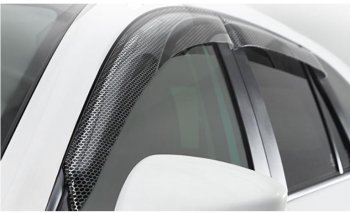 Дефлектор капота CA-Plastiс exclusive Renault Sandero  (BS) (2009-2014) (Серия Art черная, Без хром.молдинга)