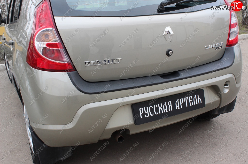 1 199 р. Защитная накладка на задний бампер RA  Renault Sandero  (BS) (2009-2014)  с доставкой в г. Пермь