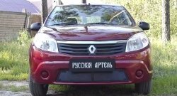 2 149 р. Защитная сетка решетки переднего бампера РА  Renault Sandero  (BS) (2009-2014)  с доставкой в г. Пермь. Увеличить фотографию 2