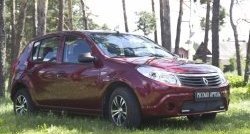 2 099 р. Защитная сетка решетки переднего бампера (с ДХО) РА  Renault Sandero  (BS) (2009-2014)  с доставкой в г. Пермь. Увеличить фотографию 3