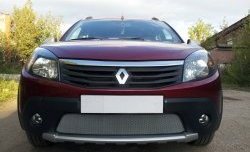 1 539 р. Сетка на бампер Russtal (хром) Renault Sandero Stepway (BS) (2010-2014)  с доставкой в г. Пермь. Увеличить фотографию 3