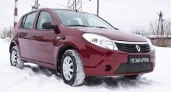 1 149 р. Зимняя заглушка решетки переднего бампера РА  Renault Sandero  (BS) (2009-2014)  с доставкой в г. Пермь. Увеличить фотографию 2