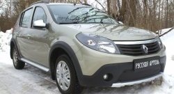 1 099 р. Зимняя заглушка решетки переднего бампера РА  Renault Sandero Stepway  (BS) (2010-2014)  с доставкой в г. Пермь. Увеличить фотографию 3