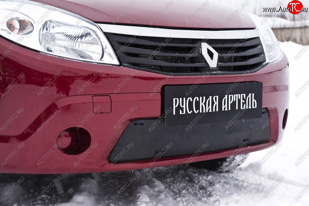 1 149 р. Зимняя заглушка решетки переднего бампера РА  Renault Sandero  (BS) (2009-2014)  с доставкой в г. Пермь
