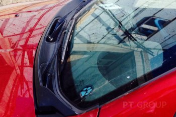 2 389 р. Накладка в проем стеклоочистителей лобового (жабо) Petroil Tuning  Renault Sandero  (BS) - Sandero Stepway  (BS)  с доставкой в г. Пермь. Увеличить фотографию 2