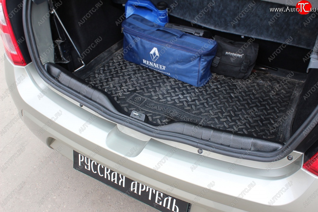 1 669 р. Пластиковый порожек в багажник автомобиля RA Renault Sandero (BS) (2009-2014) (Standart)  с доставкой в г. Пермь