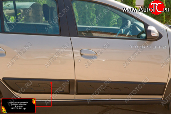 1 219 р. Молдинг двери RA (задний правый)  Renault Sandero  (B8) - Sandero Stepway  (B8) (Поверхность глянец (под покраску), Неокрашенный)  с доставкой в г. Пермь
