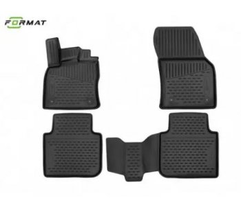 Комплект 3D ковриков салона Format (повышенная износостойкость). Renault Sandero  (B8) - Sandero Stepway  (B8) (Черные)
