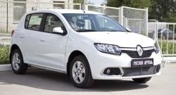 2 169 р. Защитная сетка решетки переднего бампера РА  Renault Sandero  (B8) (2014-2018) дорестайлинг  с доставкой в г. Пермь. Увеличить фотографию 2
