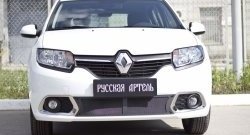 2 169 р. Защитная сетка решетки переднего бампера РА  Renault Sandero  (B8) (2014-2018) дорестайлинг  с доставкой в г. Пермь. Увеличить фотографию 5