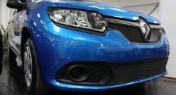 1 469 р. Сетка в решетку радиатора Russtal Renault Sandero (B8) дорестайлинг (2014-2018) (черная)  с доставкой в г. Пермь. Увеличить фотографию 2