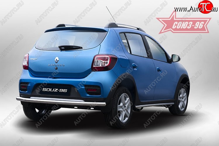 9 449 р. Защита заднего бампера Souz-96 (d60)  Renault Sandero Stepway  (B8) (2014-2018) дорестайлинг  с доставкой в г. Пермь
