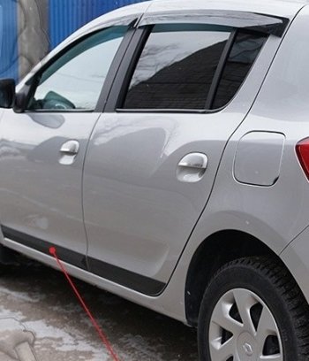 Задний левый молдинг на дверь Русская Артель Renault Sandero  (B8) (2014-2018) дорестайлинг (Поверхность шагрень)