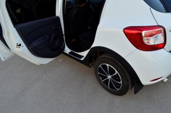 619 р. Накладки в проемы задних дверей KART (задние) Renault Sandero (B8) дорестайлинг (2014-2018) (Без покрытия)  с доставкой в г. Пермь. Увеличить фотографию 2