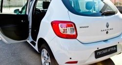 1 689 р. Накладки порожков салона RA Renault Sandero (B8) дорестайлинг (2014-2018) (Комплект (4 шт.))  с доставкой в г. Пермь. Увеличить фотографию 2