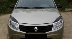 749 р. Реснички передних фар RA Renault Sandero (BS) (2009-2014) (Неокрашенные)  с доставкой в г. Пермь. Увеличить фотографию 2