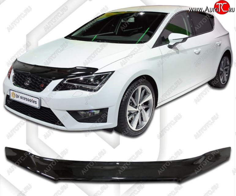1 999 р. Дефлектор капота CA-Plastic  Seat Leon ( 5F хэтчбэк 5 дв.,  5F) (2012-2016) универсал (Classic черный, Без надписи)  с доставкой в г. Пермь