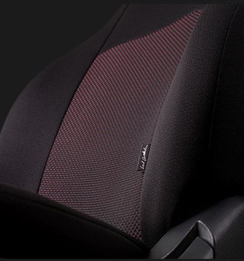 5 949 р. Чехлы сидений Lord Autofashion Дублин (жаккард, 60/40, раздельное заднее сиденье, 3Г-образ. подголовника) Chevrolet Aveo T250 хэтчбек 5 дв рестайлинг (2006-2011) (Чёрный, Ёж красный)  с доставкой в г. Пермь. Увеличить фотографию 2