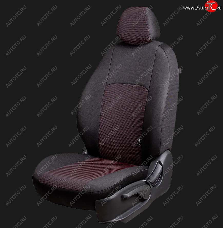 6 499 р. Чехлы сидений Lord Autofashion Дублин (жаккард, 60/40, раздельное заднее сиденье и спинка, 3Г-образ. подголовника)  Chevrolet Spark  M200,250 (2005-2010) (Чёрный, Ёж красный)  с доставкой в г. Пермь