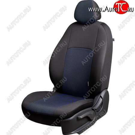 5 899 р. Чехлы сидений Lord Autofashion Дублин (жаккард, 60/40, раздельное заднее сиденье и спинка, 2П-образ. подголовника) Geely MK (2006-2015) (Чёрный, Ёж синий)  с доставкой в г. Пермь