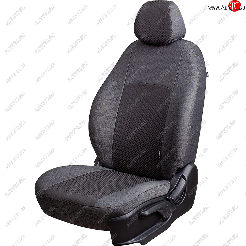 5 799 р. Чехлы сидений Lord Autofashion Дублин (жаккард, 60/40, раздельная спинка, 2Г-образ. подголовника) Hyundai Solaris RBr седан дорестайлинг (2010-2014) (Серый, стежок серый)  с доставкой в г. Пермь