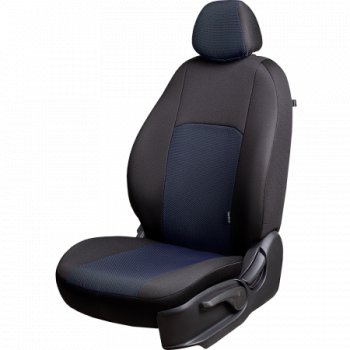 6 999 р. Чехлы сидений Lord Autofashion Дублин (жаккард, 60/40, раздельное заднее сиденье, отдельный бок, 2Г-образ. подголовника) Hyundai Elantra HD (2006-2011) (Чёрный, Ёж синий)  с доставкой в г. Пермь. Увеличить фотографию 2