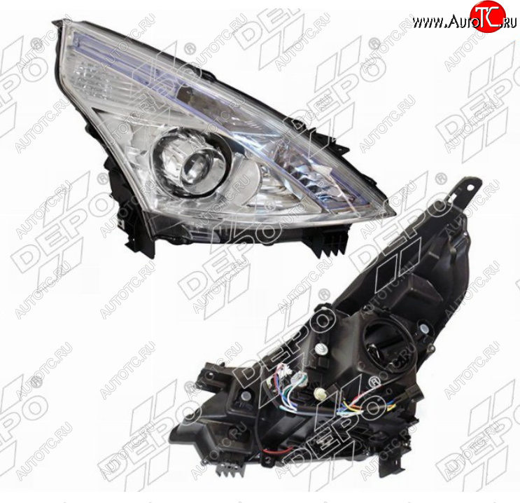 32 599 р. Правая фара (линза, ксенон, с электрокорректором, Евросвет) DEPO Nissan Teana 2 J32 рестайлинг (2011-2014)  с доставкой в г. Пермь